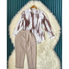 PRESENTING NEW PREMIUM QUALITY BROWN AND WHITE COLOR TOP AND PANT SET READY TO WEAR